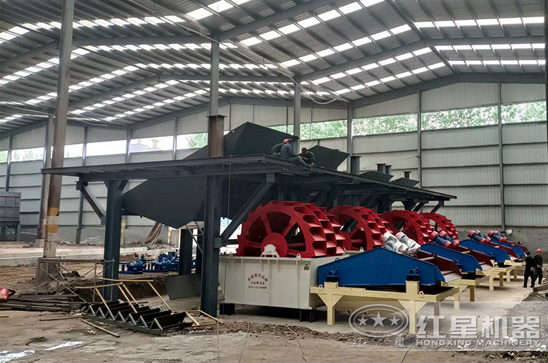 紅星洗砂機聯(lián)合使用現(xiàn)場