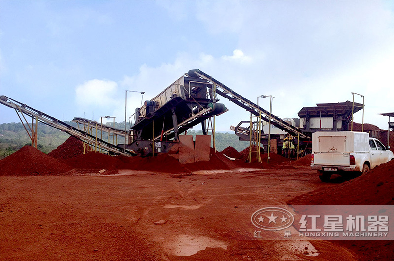 輪胎移動圓錐破處理磚粉垃圾現場