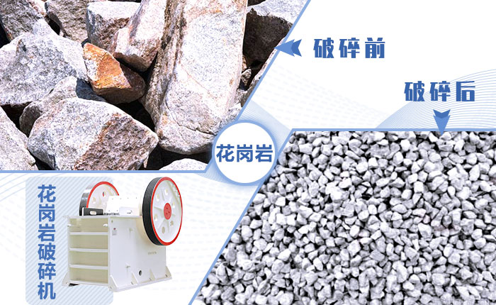 花崗巖破碎前后對比