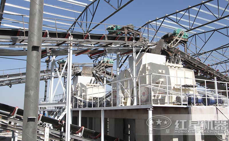 多臺反擊破組成的時產(chǎn)200噸人工砂石生產(chǎn)線