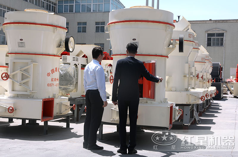 用戶來廠家參觀雷蒙磨粉機