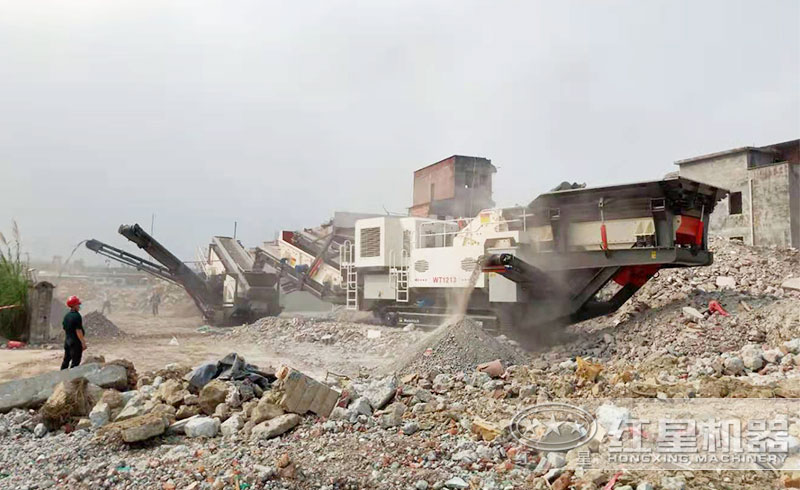 處理建筑垃圾現場