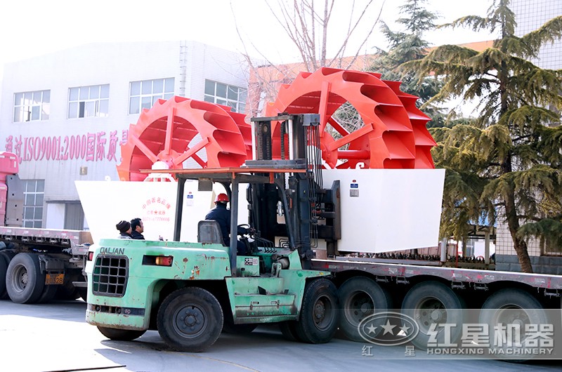 小型雙輪斗洗砂機發(fā)貨