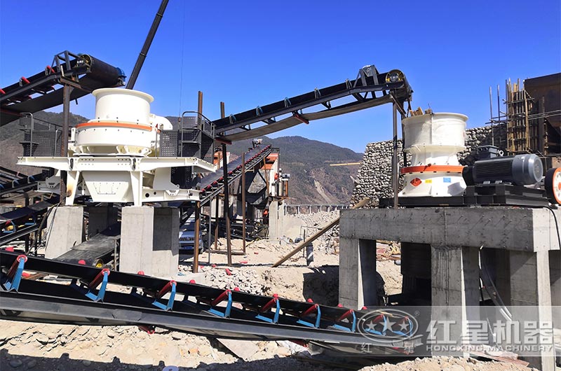時產200噸石料生產線現場實拍