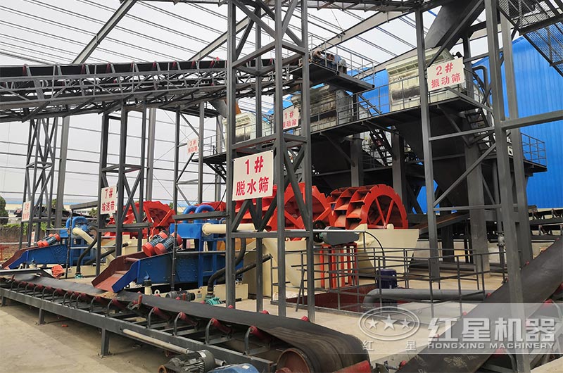 山東日產(chǎn)6000噸水洗沙生產(chǎn)線現(xiàn)場