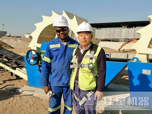 河卵石破碎制砂洗砂，客戶現場