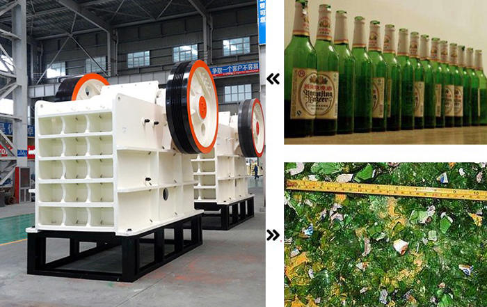 顎式破碎機破碎玻璃