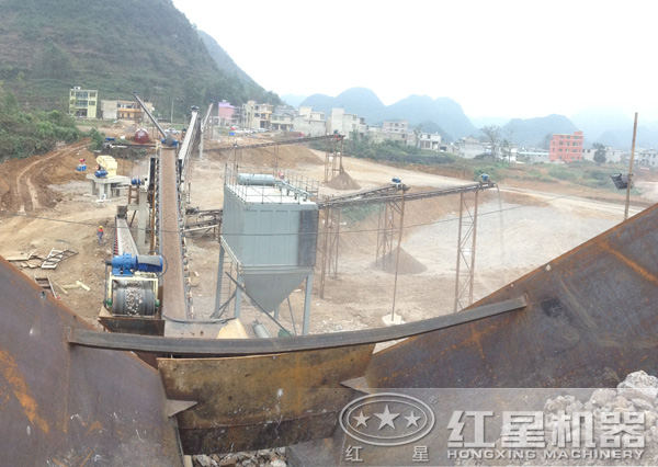 山東泰安時產500-600噸石灰石破碎生產線