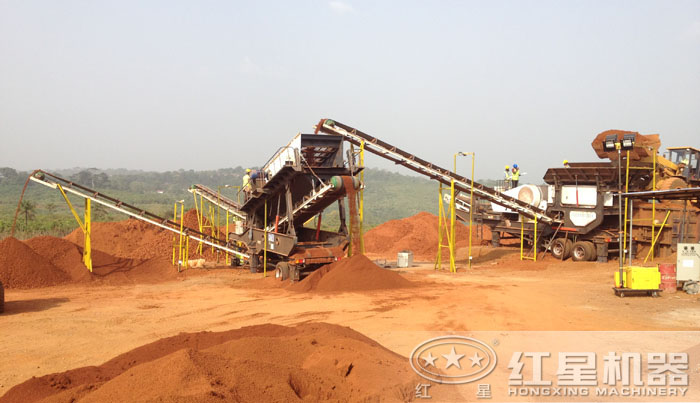 移動破碎站工作現場