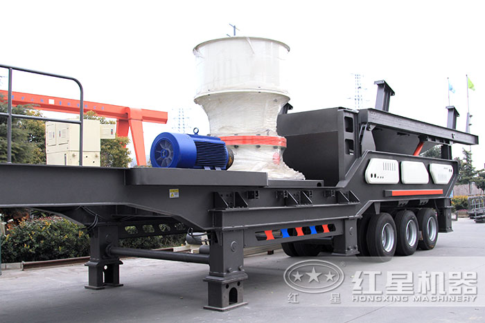 搭載單缸圓錐破碎機的移動破碎機