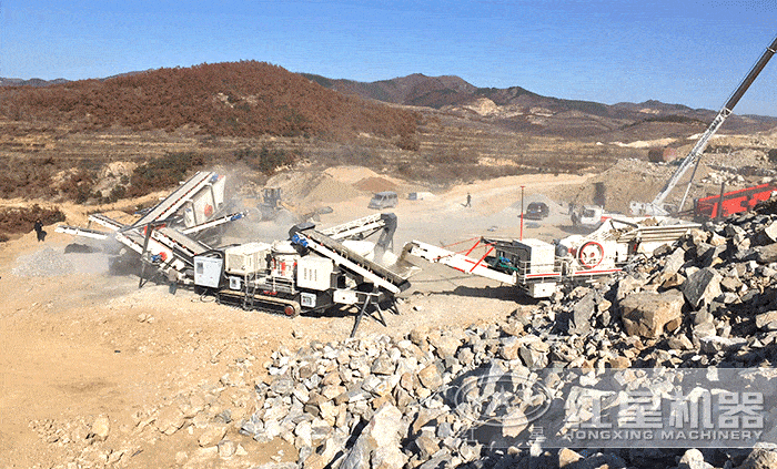 履帶流動式作業的碎石加工設備