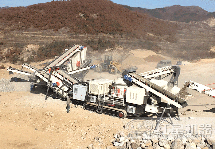 履帶移動式破碎搭載圓錐破碎機