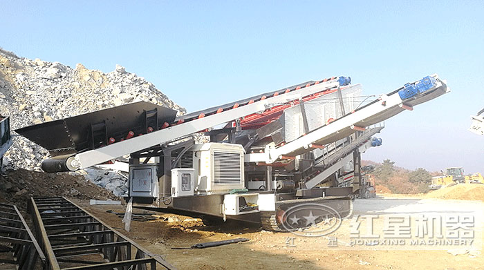 “多功能”移動碎石機器柴油機可發電作業