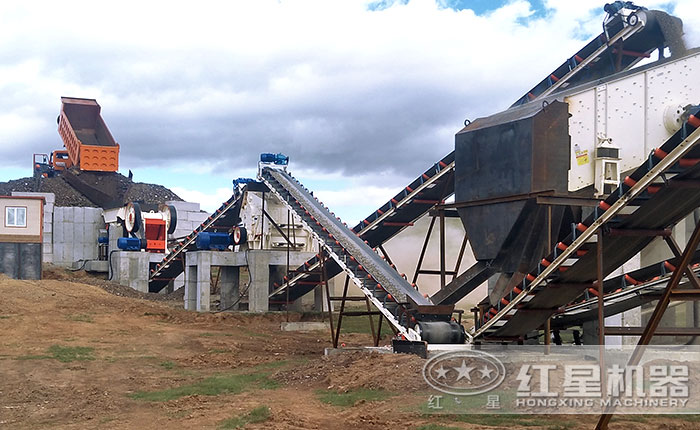 反擊式破碎機現場生產圖