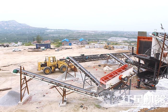 移動磕沙機作業現場