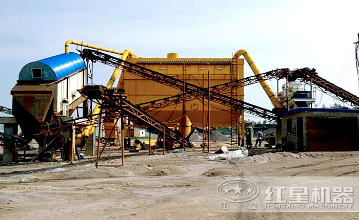 河卵石制砂環保現場