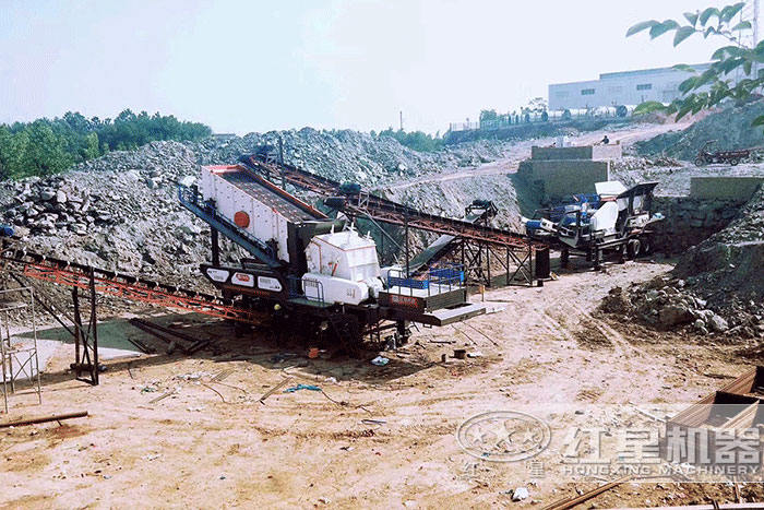 移動砂石生產(chǎn)現(xiàn)場