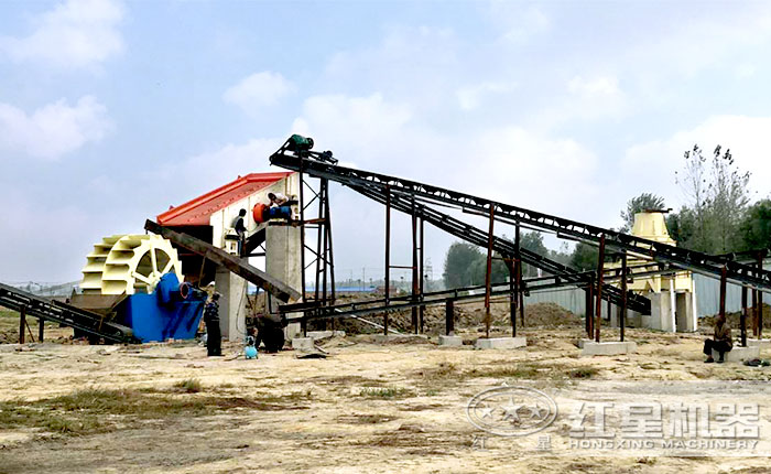 固定式制砂洗砂現場