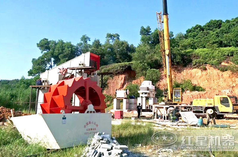 雙輪斗洗砂機(jī)安裝現(xiàn)場