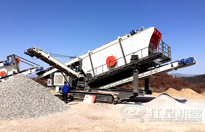 履帶移動石頭加工機器單機作業